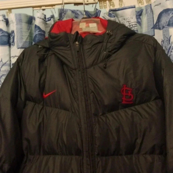 MLB Nike St Louis Cardinals Puffer Jacket Dark Gray Men's XL - Picture 3 of 10